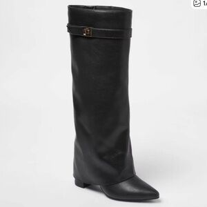 A New Day (Target) Faux Leather Black Knee-High Boots NWT